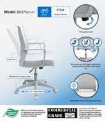 Boss All Grey Mesh Task Chair, B6376GY-GY